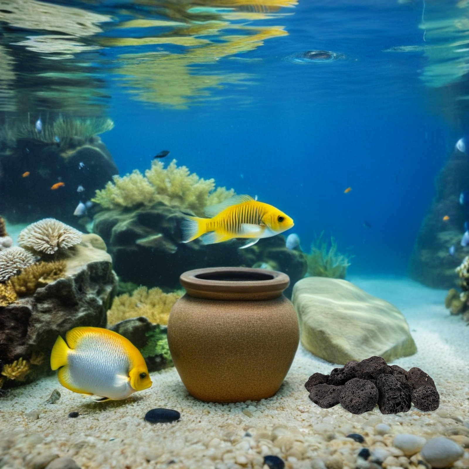 Succulent Set - Natürliche Lavasteine für Aquarium, Fischbecken, Pflanzgefäße
