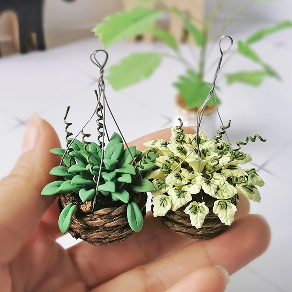 Terracotta Pot - 1/12 Puppenhaus Miniatur Grüne Topfpflanze Simulation
