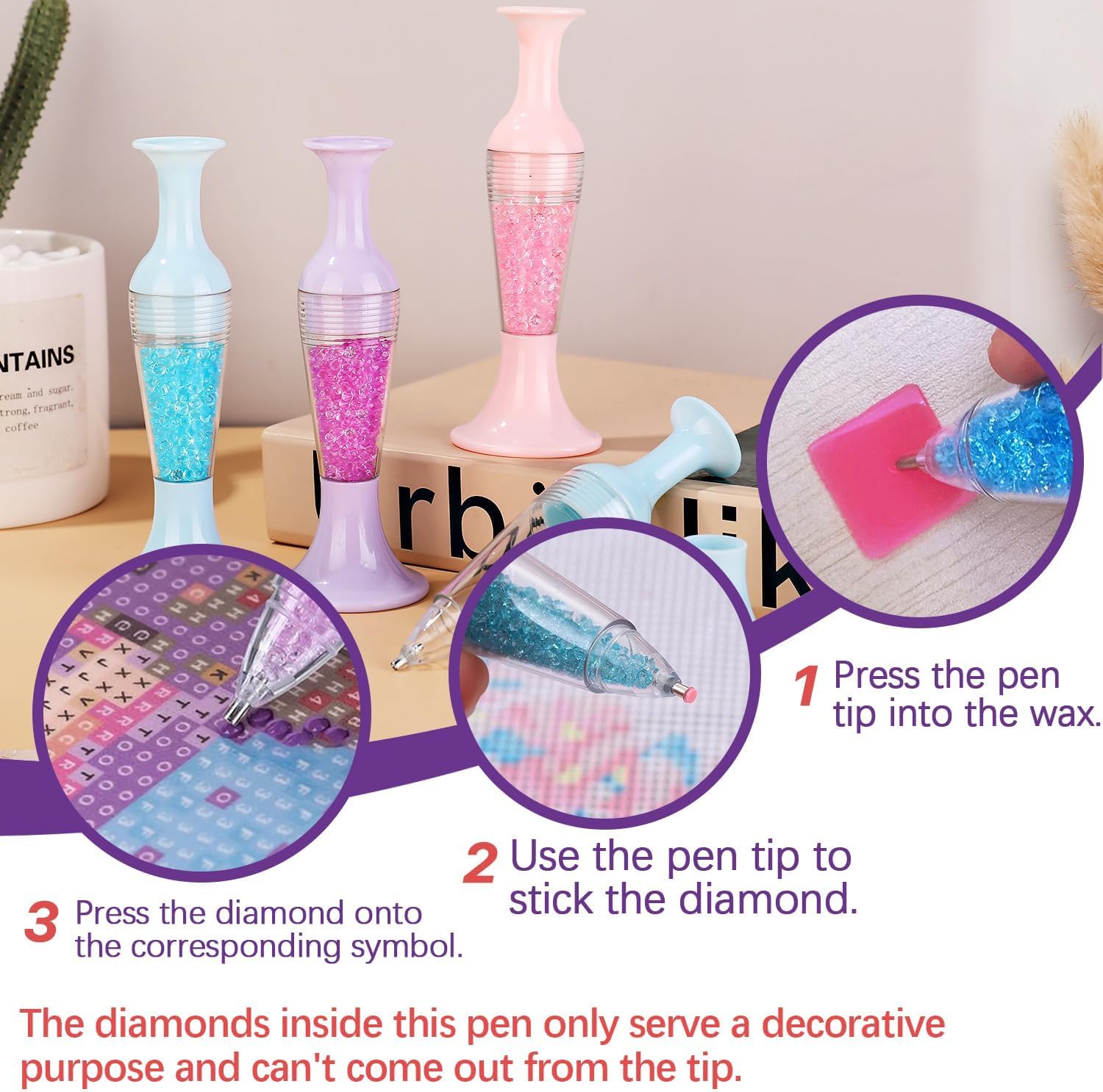 3 Stück Diamant-Art-Stifte, Bl – Pothos Bewertung und Preis